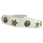 Custom Chop Shop Accessory Wornstar Custom Leather Bracelet - White Leather - WSCWB25-003
