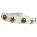Custom Chop Shop Accessory Wornstar Custom Leather Bracelet - White Leather - WSCWB25-003