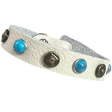 Custom Chop Shop Accessory Wornstar Custom Leather Bracelet - White Leather - WSCWB25-005