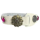 Custom Chop Shop Accessory Wornstar Custom Leather Bracelet - White Leather - WSCWB25-006