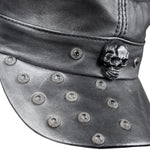 Custom Chop Shop Accessory Wornstar Custom Leather Hat - Studded Black - One of a Kind - 04