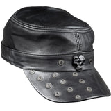 Custom Chop Shop Accessory Wornstar Custom Leather Hat - Studded Black - One of a Kind - 04