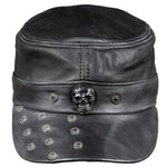 Custom Chop Shop Accessory Wornstar Custom Leather Hat - Studded Black - One of a Kind - 04