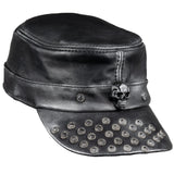 Custom Chop Shop Accessory Wornstar Custom Leather Hat - Studded Black - One of a Kind