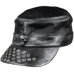 Custom Chop Shop Accessory Wornstar Custom Leather Hat - Studded Black - One of a Kind