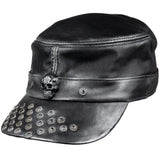 Custom Chop Shop Accessory Wornstar Custom Leather Hat - Studded Black - One of a Kind