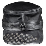 Custom Chop Shop Accessory Wornstar Custom Leather Hat - Studded Black - One of a Kind