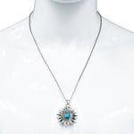 Custom Chop Shop Accessory Wornstar Custom Necklace - Blue Stone Sun Charm - Ready to Ship