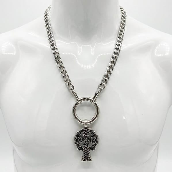 Custom Chop Shop Accessory Wornstar Custom Necklace Chain With Cross and Skulls