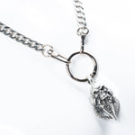 Custom Chop Shop Accessory Wornstar Custom Necklace Chain With Metal Skull Dagger Charm