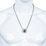 Custom Chop Shop Accessory Wornstar Custom Necklace - Metal Skull on Faceted Ball Chain - Ready to Ship