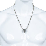 Custom Chop Shop Accessory Wornstar Custom Necklace - Metal Skull on Faceted Ball Chain - Ready to Ship