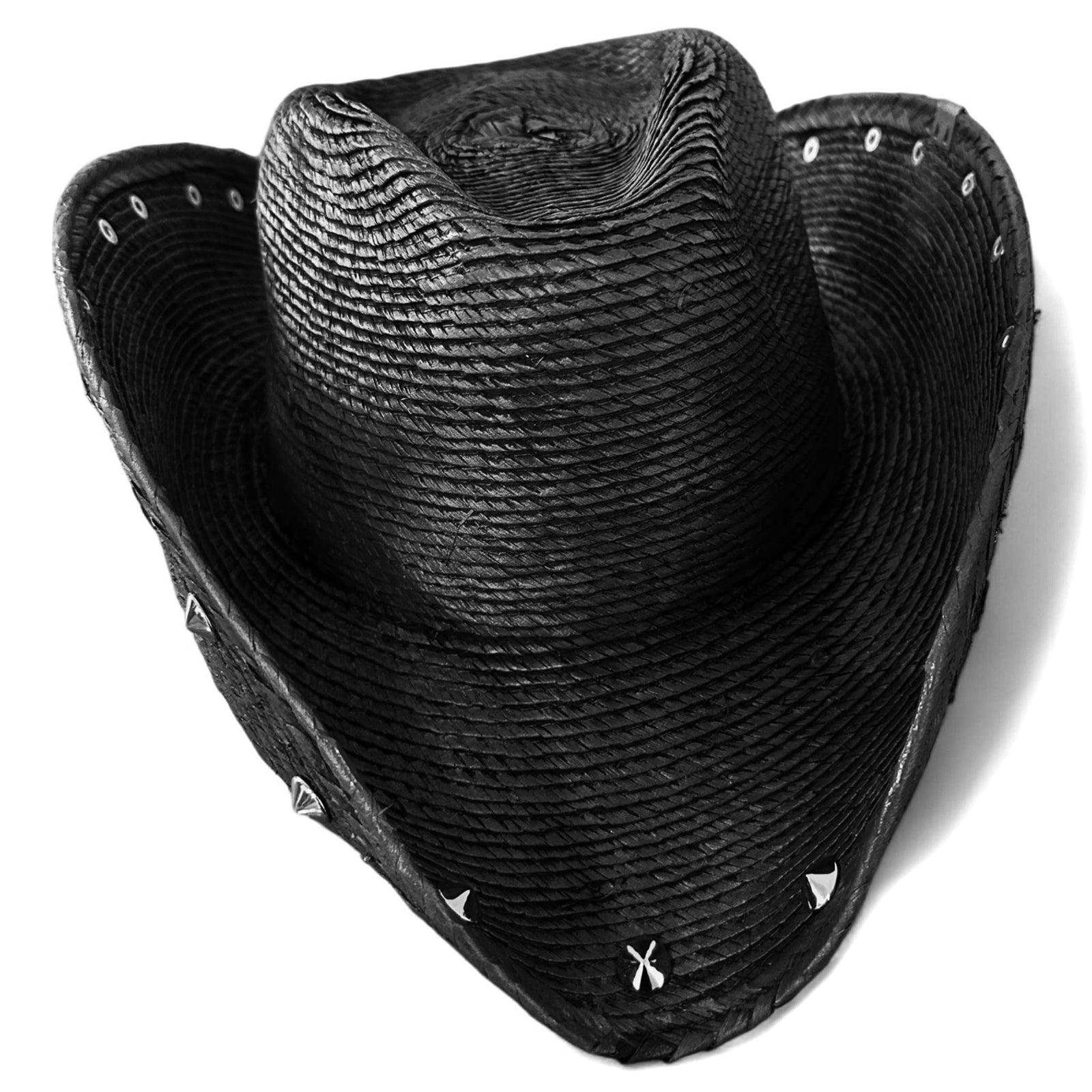 Custom Chop Shop Accessory Wornstar Custom Rocker Hat - Black Onyx with Cone Studs