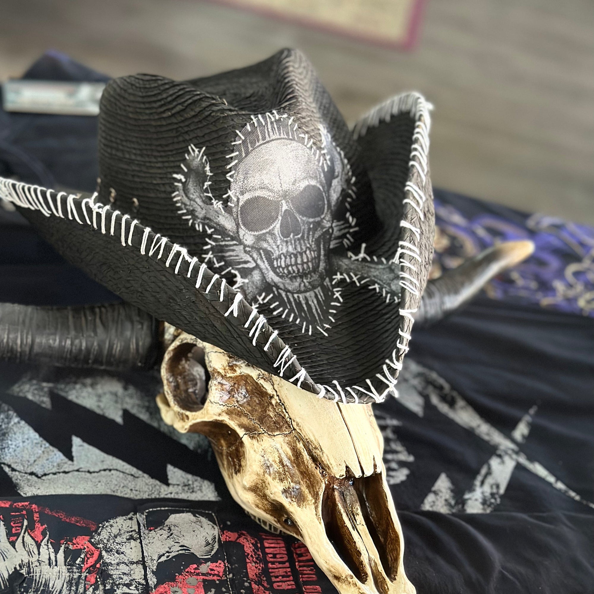 Custom Chop Shop Accessory Wornstar Custom Rocker Hat - Hand stitched aura patch - Ready to ship