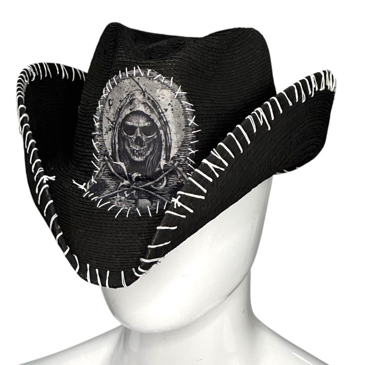 Custom Chop Shop Accessory Wornstar Custom Rocker Hat - Hand stitched reaper patch - Ready to ship