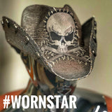Wornstar Custom Rocker Cowboy Hat - Handstitched Skull