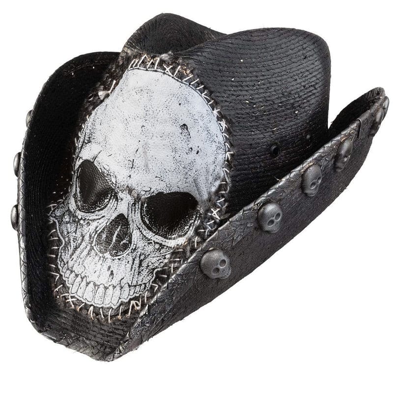 Custom Chop Shop Accessory Wornstar Custom Rocker Hat - Handstitched Studded Skull