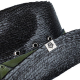 Custom Chop Shop Accessory Wornstar Custom Rocker Hat - Olive Green Leather Hat Band with Skull