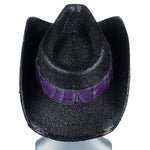 Custom Chop Shop Accessory Wornstar Custom Rocker Hat - Purple Leather Hat Band with Skull