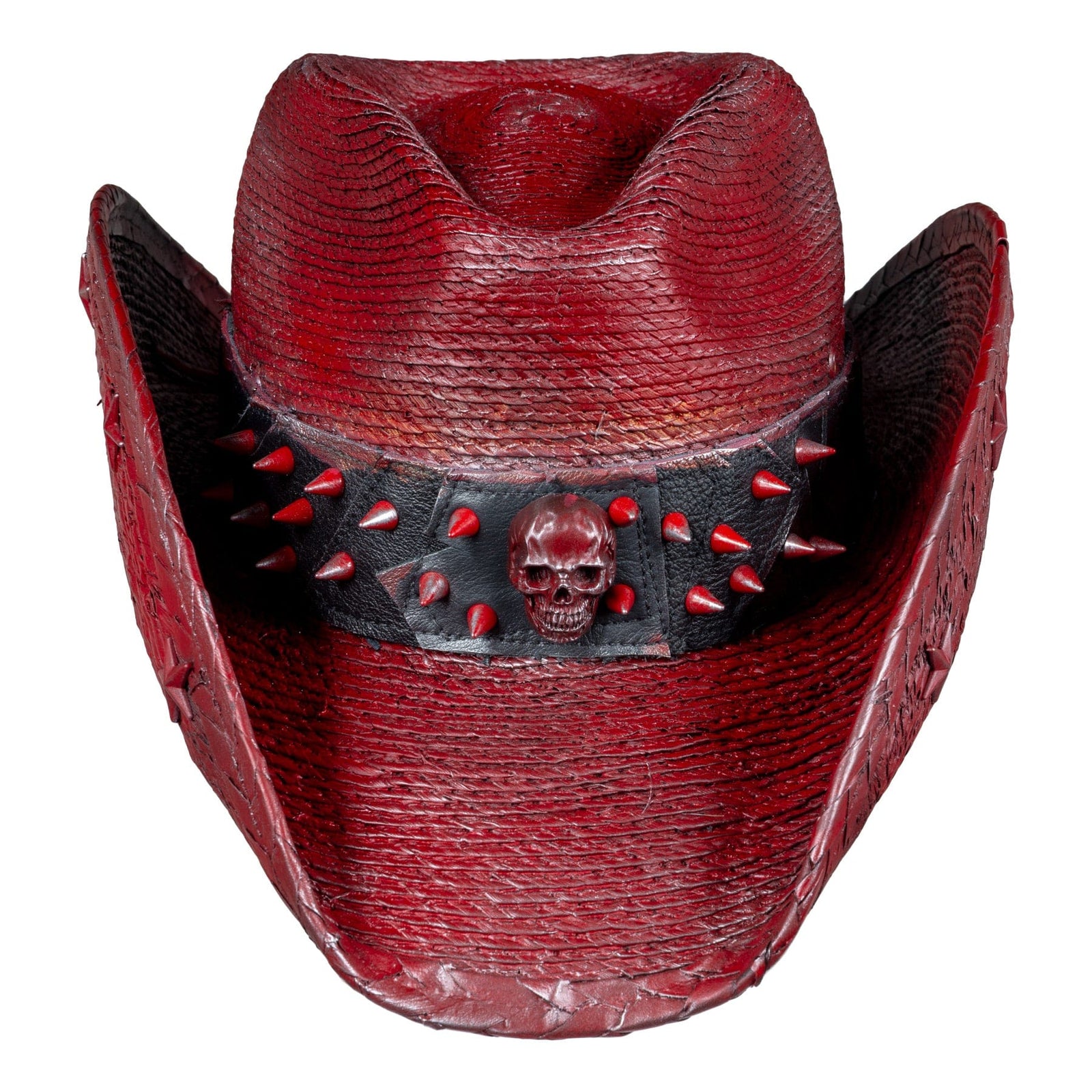 Custom Chop Shop Accessory Wornstar Custom Rocker Hat - Ready to Ship - Spiked - Red