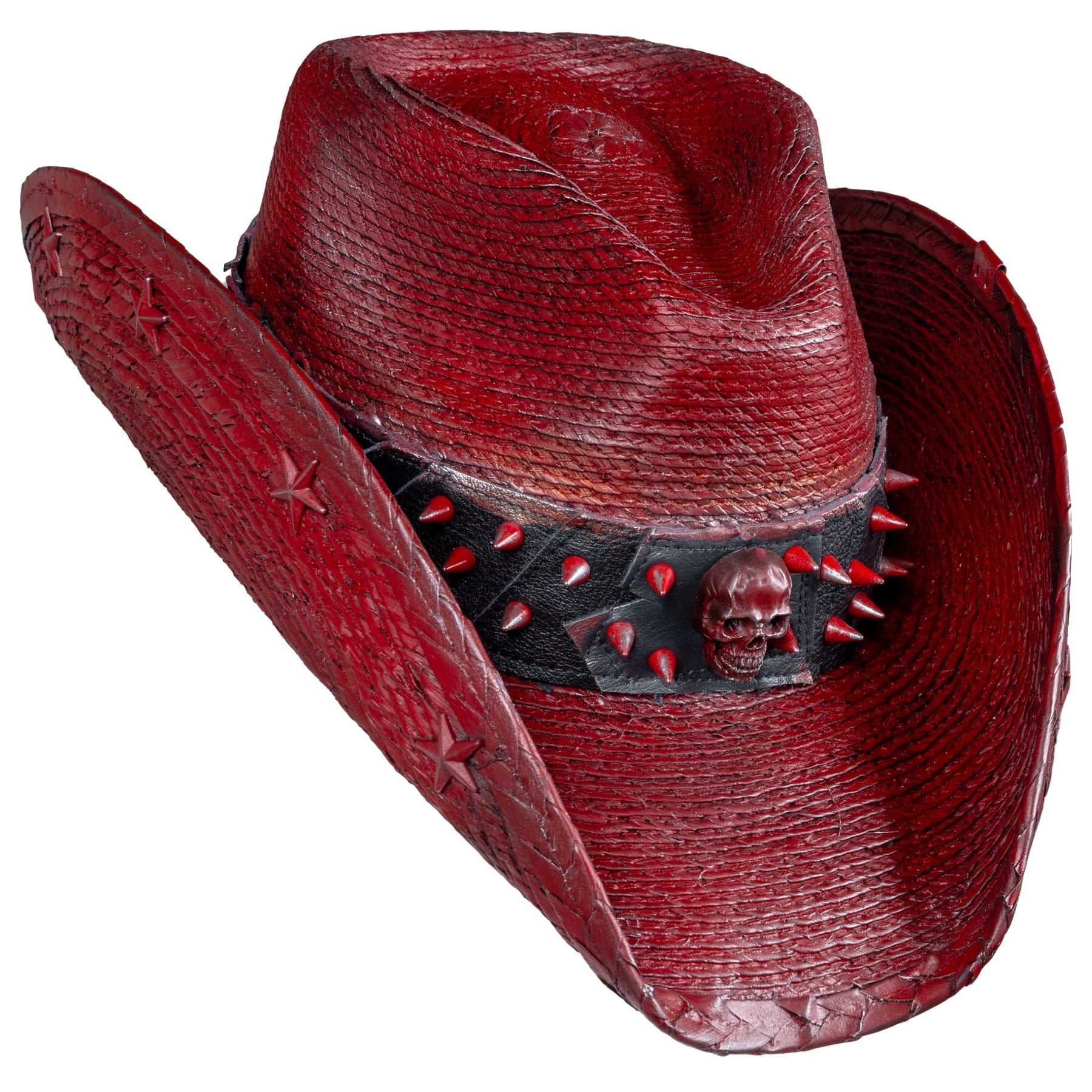 Custom Chop Shop Accessory Wornstar Custom Rocker Hat - Ready to Ship - Spiked - Red