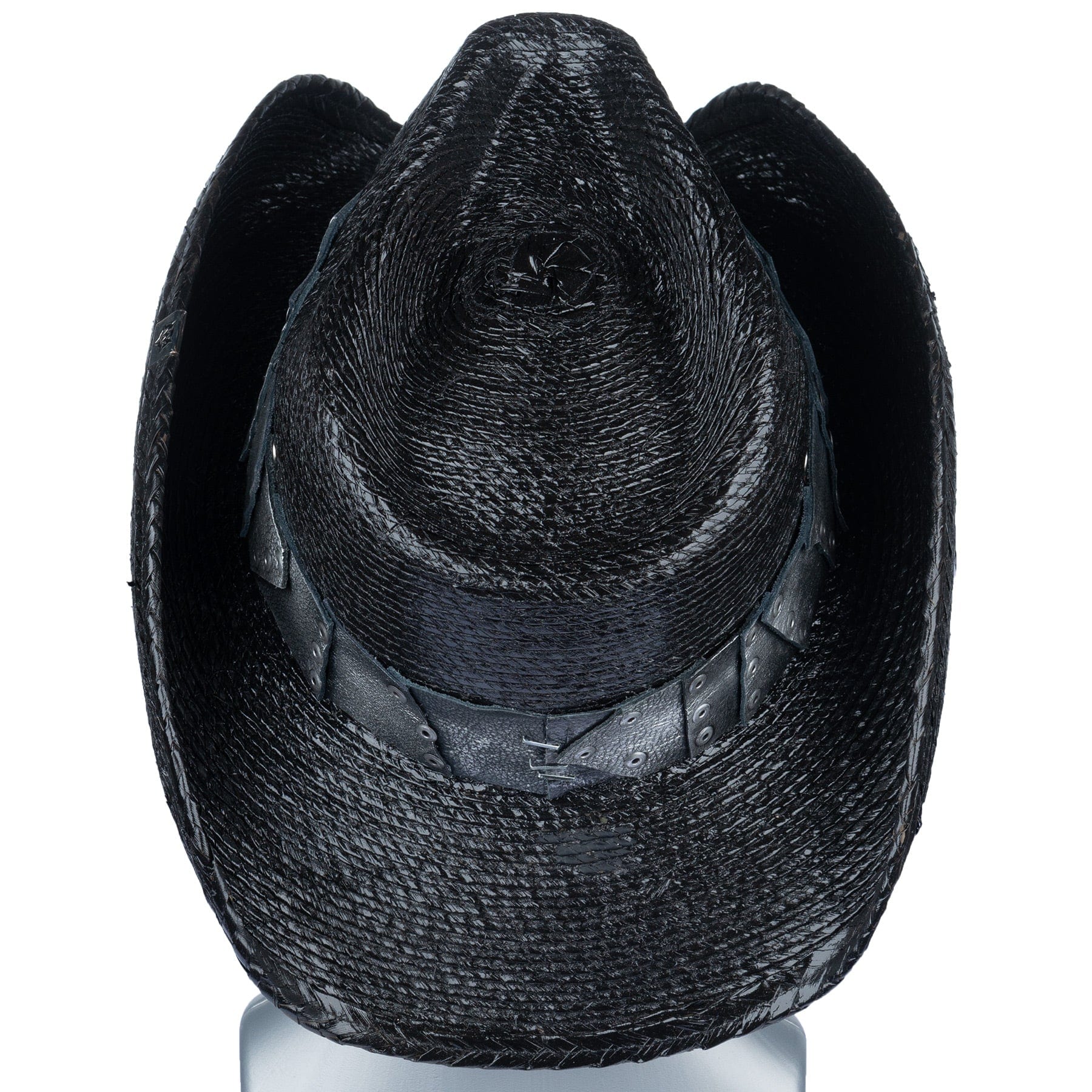 Custom Chop Shop Accessory Wornstar Custom Rocker Hat - Silver Leather Hat Band with Skull