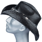 Custom Chop Shop Accessory Wornstar Custom Rocker Hat - Silver Leather Hat Band with Skull