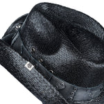 Custom Chop Shop Accessory Wornstar Custom Rocker Hat - Silver Leather Hat Band with Skull