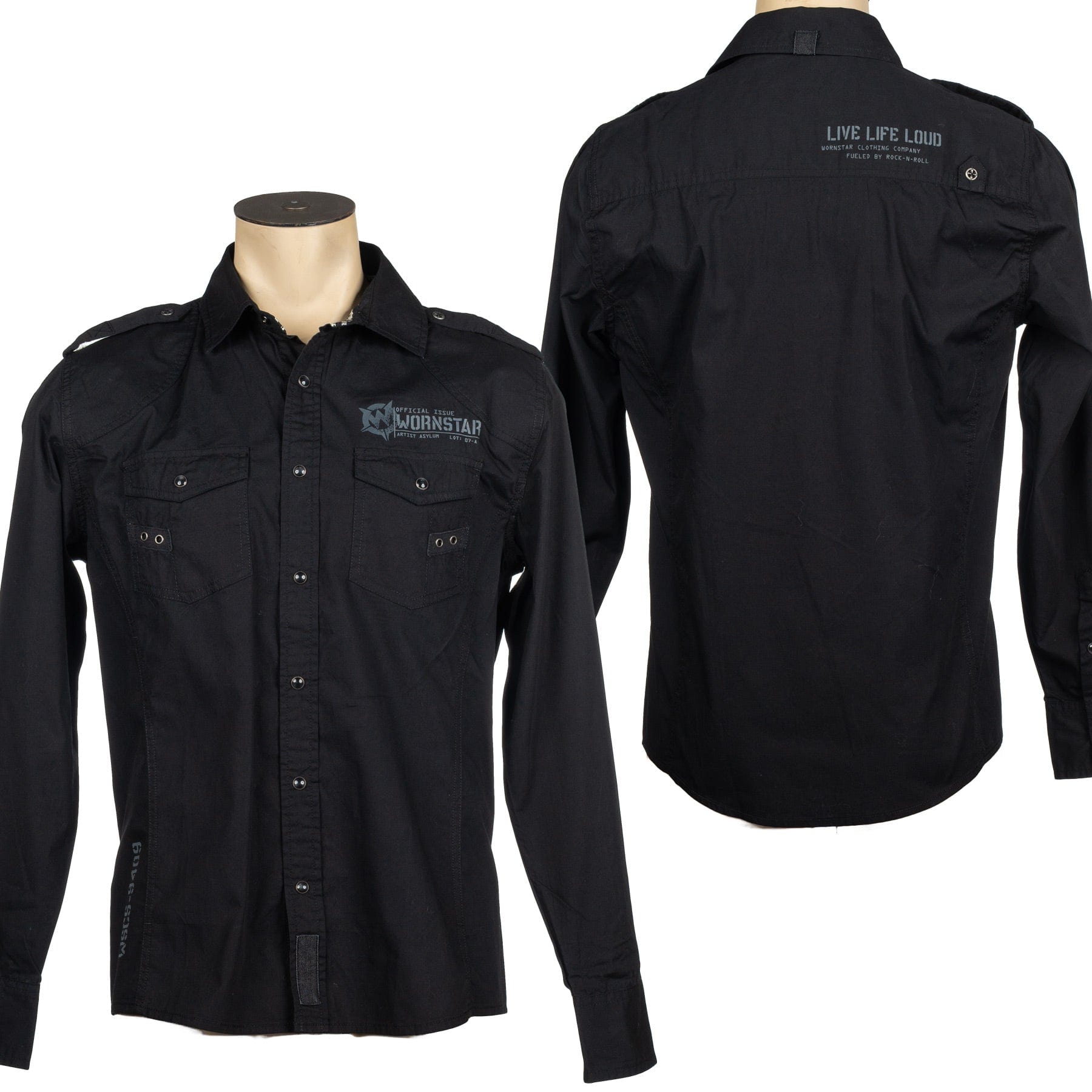 Custom Chop Shop Button Down Wornstar Custom Shirt - WSCS25-005 - Ready to Ship - Size Medium