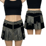 Custom Chop Shop Dress Wornstar Custom Skirt - Black Velvet - Stars