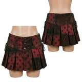 Custom Chop Shop Dress Wornstar Custom Skirt - Crimson Dawn Skye - Pleated
