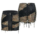 Custom Chop Shop Dress Wornstar Custom Skirt - Leopard - Lace Up