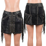 Custom Chop Shop Dress Wornstar Custom Skirt - Raven - Fringed