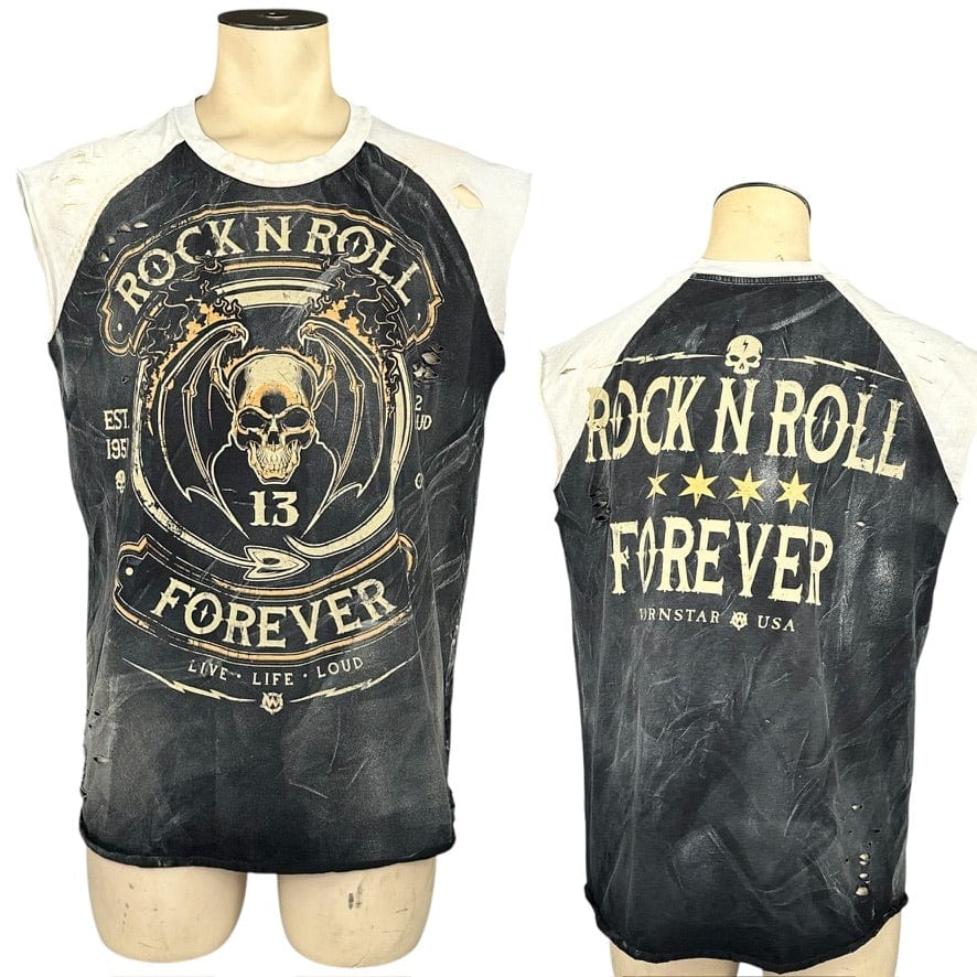 Custom Chop Shop T-Shirt Wornstar Custom - Sleeveless Cut Tee - Rock n Roll Forever