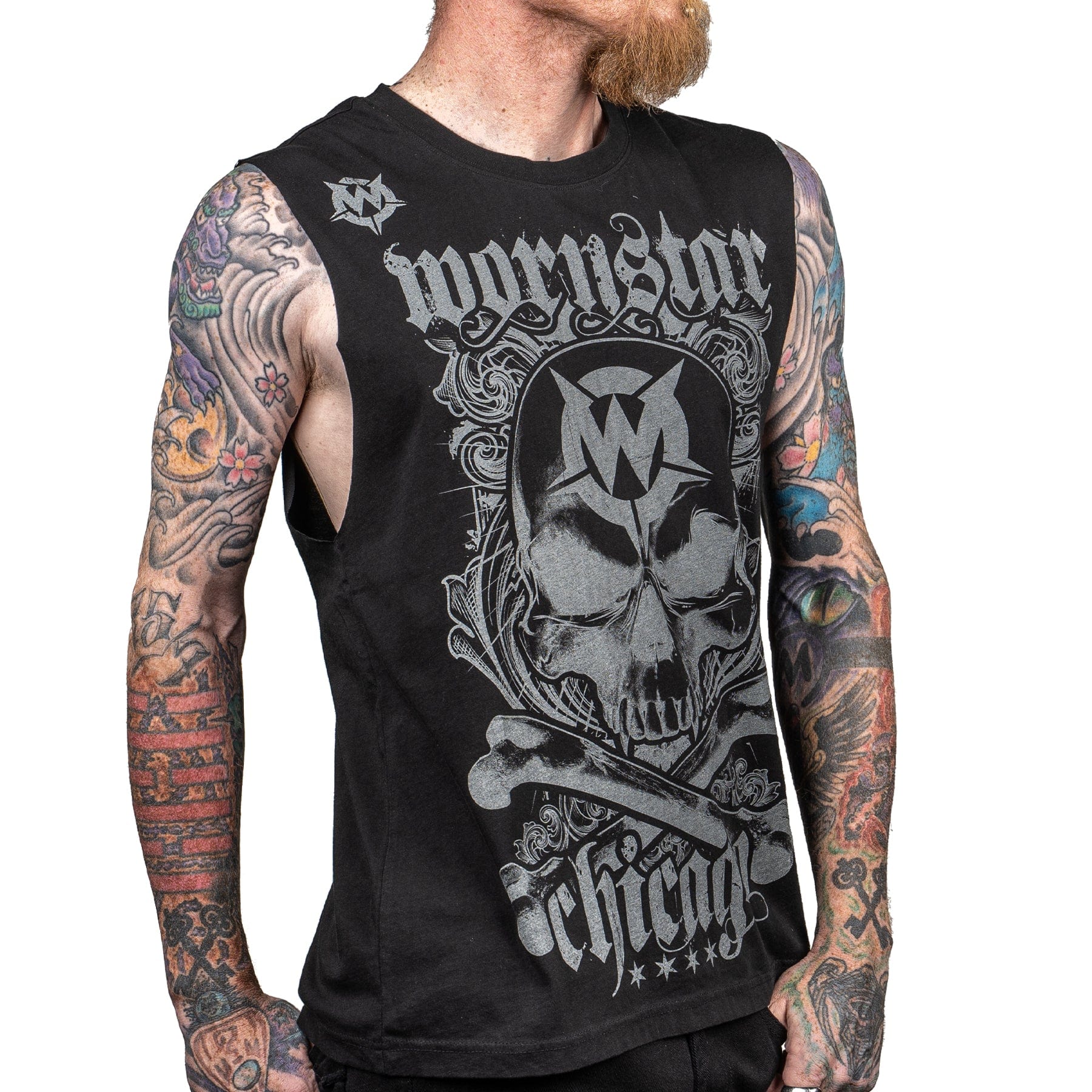 Custom Chop Shop T-Shirt Wornstar Custom - Sleeveless Cut Tee - Wornstar Chicago - Ready to Ship - Large