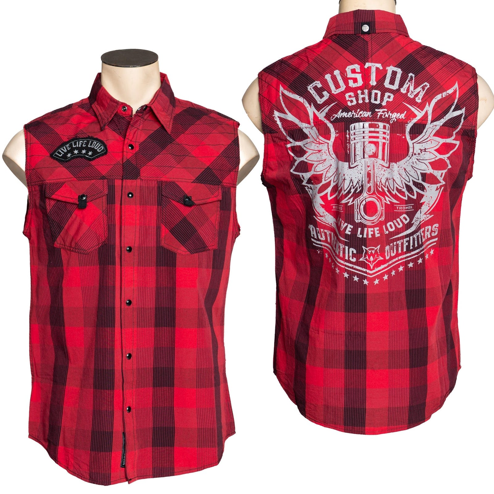 Custom Chop Shop Button Down Wornstar Custom Sleeveless - Dusk Shirt