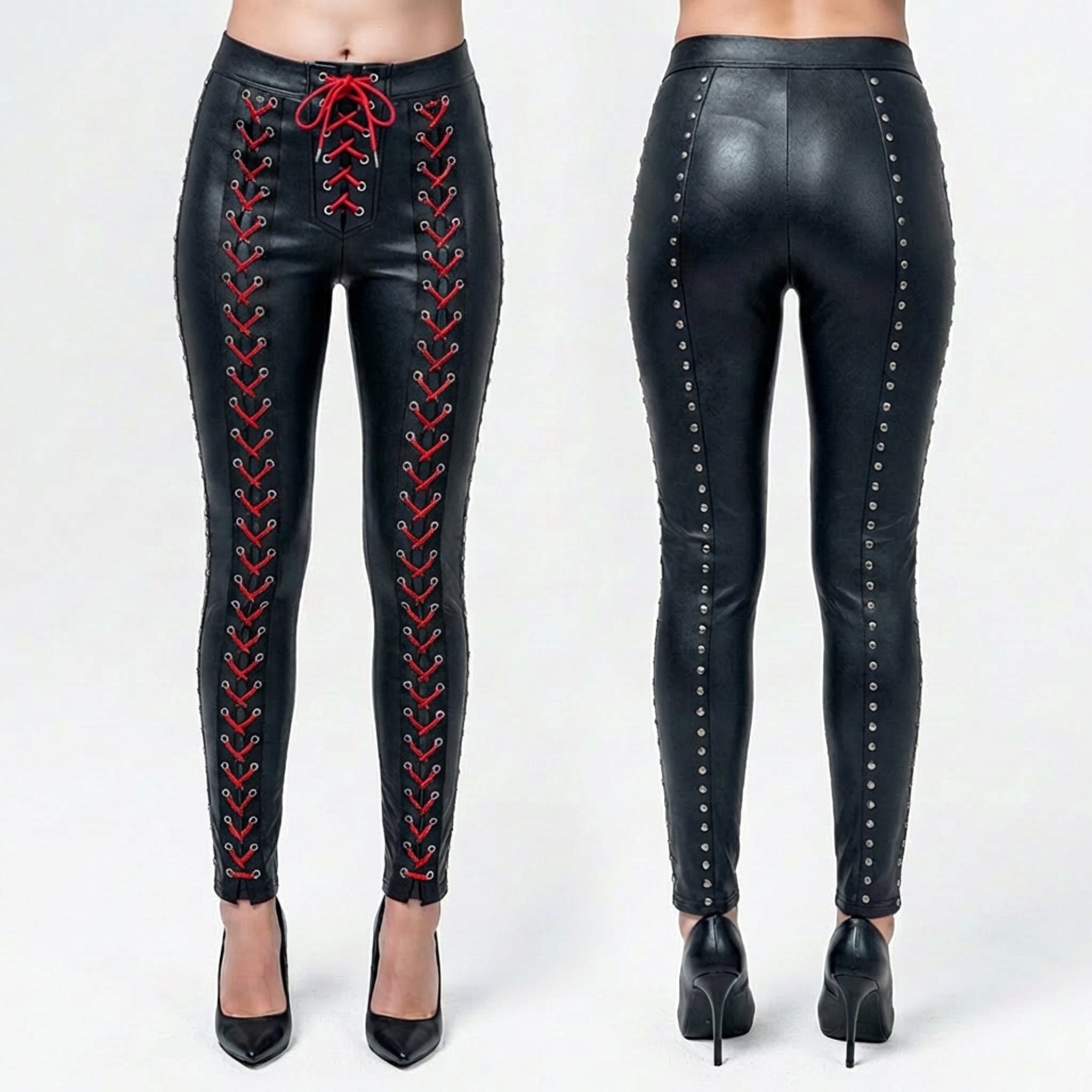 Custom Chop Shop Pants Wornstar Custom Studded Pants - Zipper - Voltage Red