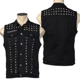 Custom Chop Shop Jacket Wornstar Custom Vest - Black Studded