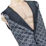 Custom Chop Shop Jacket Wornstar Custom Vest - Brocade Print Reversible - Distressed Gray and Black - Ready to Ship Size XL