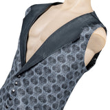 Custom Chop Shop Jacket Wornstar Custom Vest - Brocade Print Reversible - Distressed Gray and Black - Ready to Ship Size XL