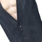 Custom Chop Shop Jacket Wornstar Custom Vest - Brocade Print Reversible - Distressed Gray and Black - Ready to Ship Size XL