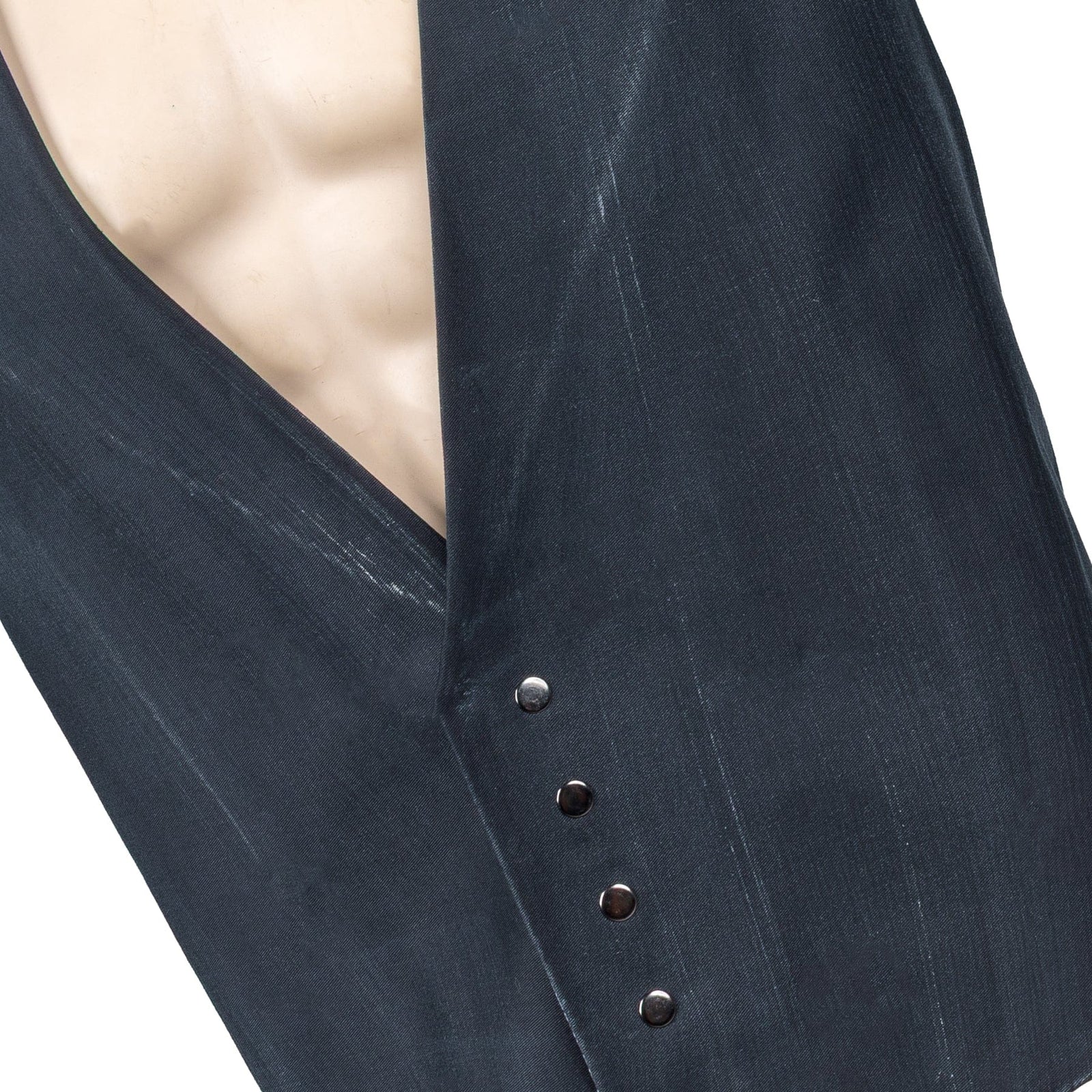 Custom Chop Shop Jacket Wornstar Custom Vest - Brocade Print Reversible - Distressed Gray and Black - Ready to Ship Size XL