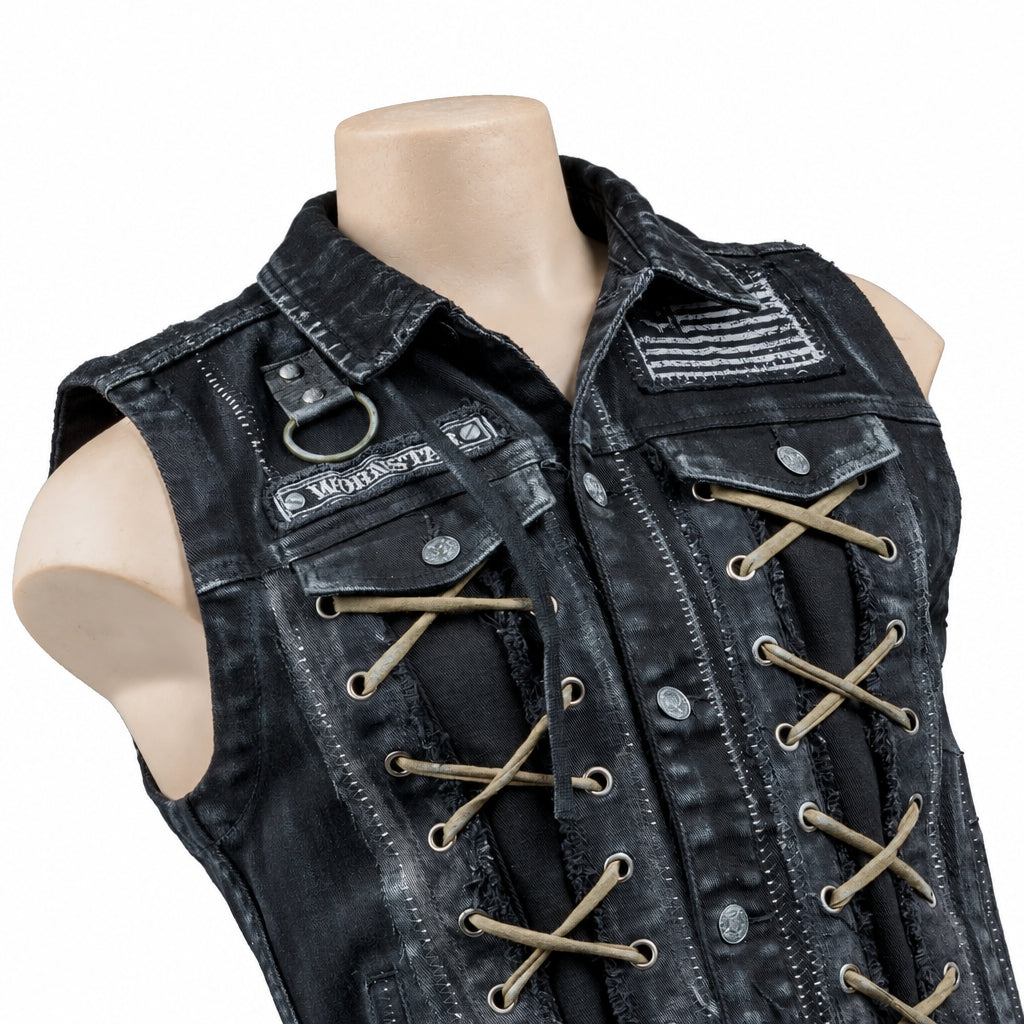 Custom Chop Shop Jacket Wornstar Custom Vest - Bullet Saint - Ready to Ship - Size Large