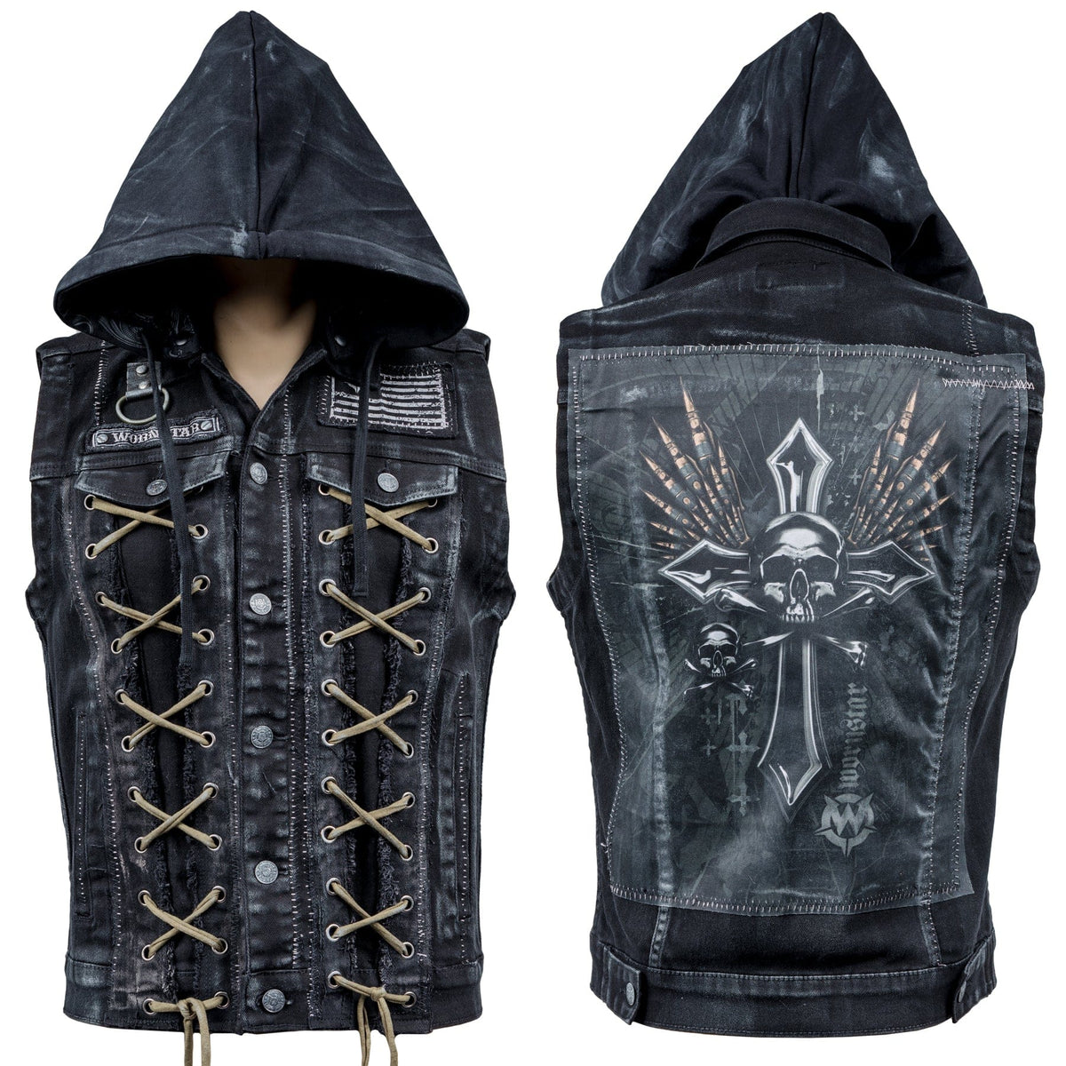 Custom Chop Shop Jacket Wornstar Custom Vest - Bullet Saint - Ready to Ship - Size Large