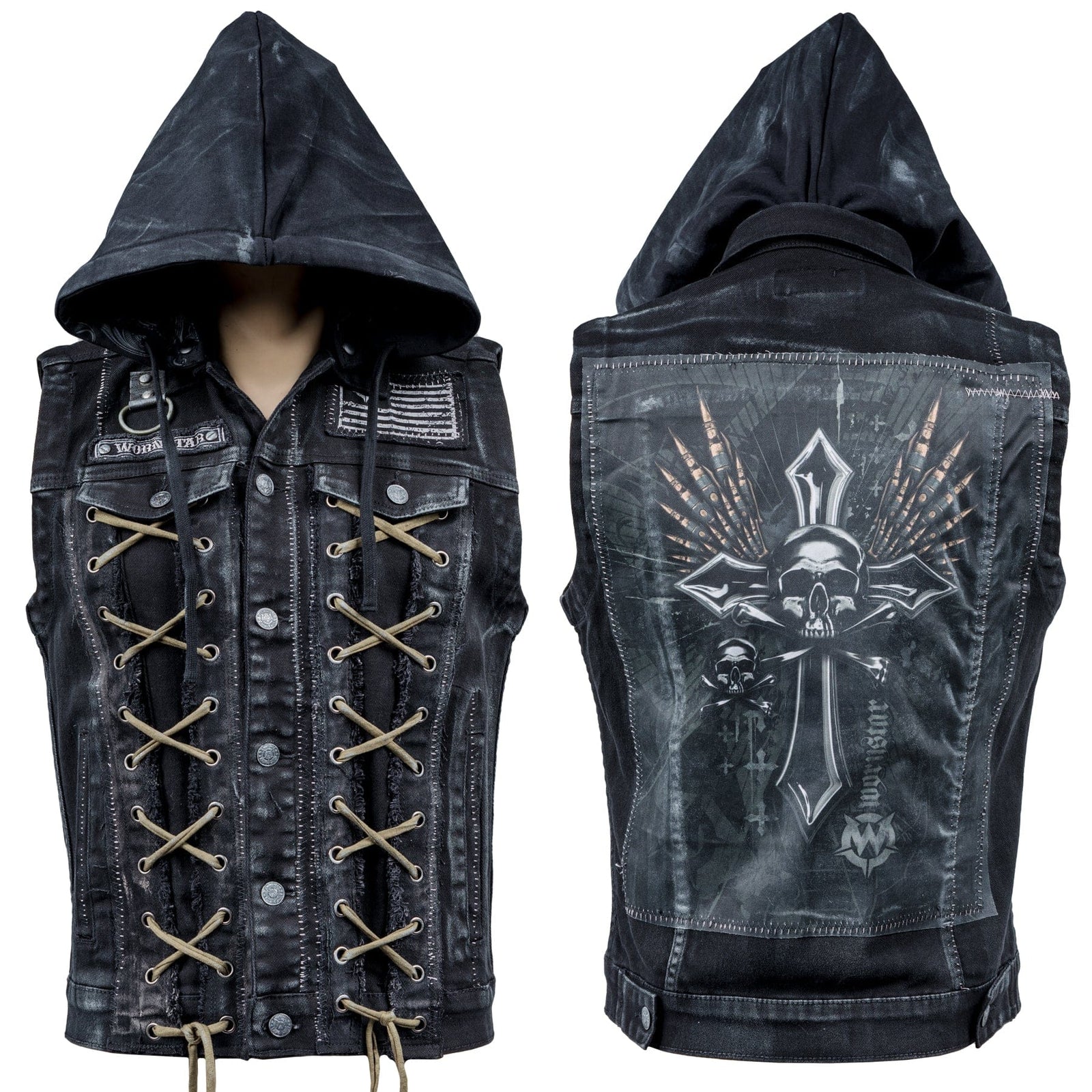 Custom Chop Shop Jacket Wornstar Custom Vest - Bullet Saint - Ready to Ship - Size Large