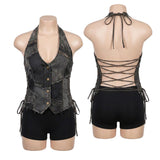 Custom Chop Shop Jacket Wornstar Custom Vest - Chaines - Halter Top