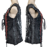 Custom Chop Shop Jacket Wornstar Custom Vest -Denim and Leather Corset - Live Life Loud