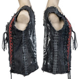 Custom Chop Shop Jacket Wornstar Custom Vest -Denim and Leather Corset - Live Life Loud
