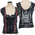 Custom Chop Shop Jacket Wornstar Custom Vest -Denim and Leather Corset - Live Life Loud