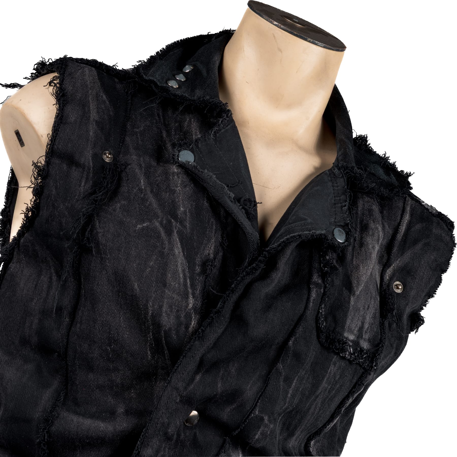 Custom Chop Shop Jacket Wornstar Custom Vest - Denim Moto -Ready to Ship - Size Medium